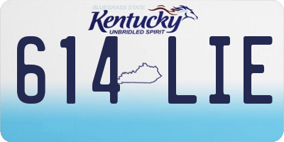KY license plate 614LIE