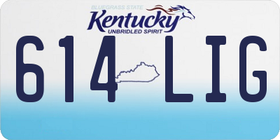 KY license plate 614LIG