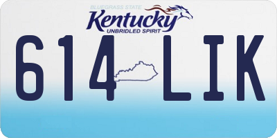 KY license plate 614LIK