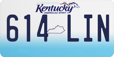 KY license plate 614LIN