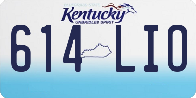 KY license plate 614LIO