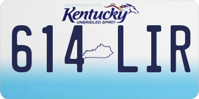 KY license plate 614LIR