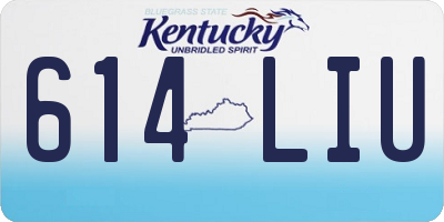 KY license plate 614LIU