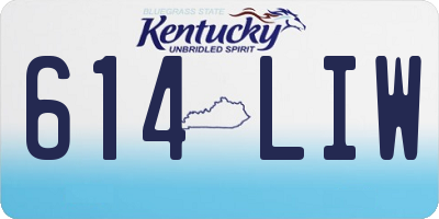 KY license plate 614LIW