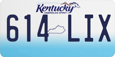 KY license plate 614LIX