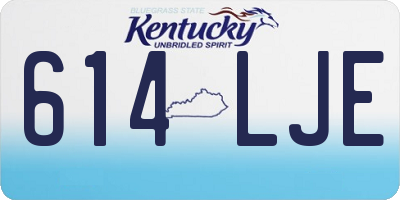 KY license plate 614LJE