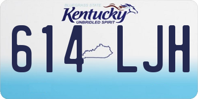 KY license plate 614LJH