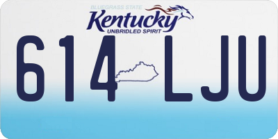 KY license plate 614LJU