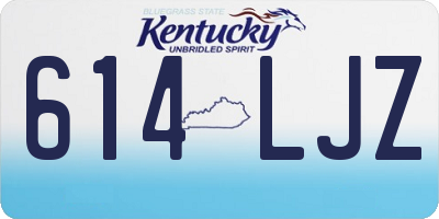 KY license plate 614LJZ