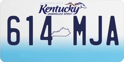 KY license plate 614MJA