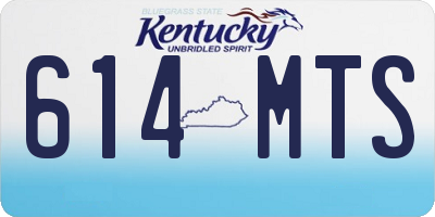 KY license plate 614MTS