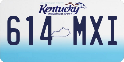 KY license plate 614MXI