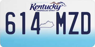 KY license plate 614MZD
