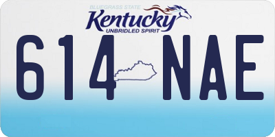 KY license plate 614NAE