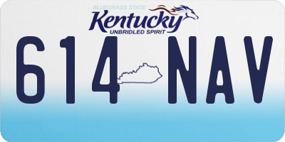 KY license plate 614NAV