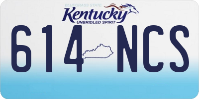 KY license plate 614NCS