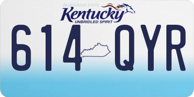 KY license plate 614QYR