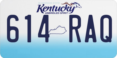 KY license plate 614RAQ