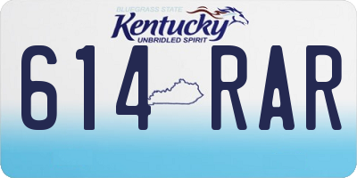 KY license plate 614RAR