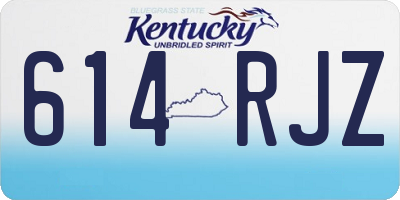 KY license plate 614RJZ