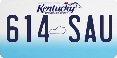 KY license plate 614SAU