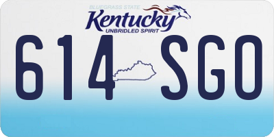 KY license plate 614SGO
