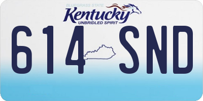 KY license plate 614SND