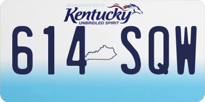 KY license plate 614SQW