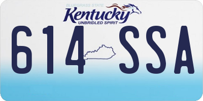 KY license plate 614SSA