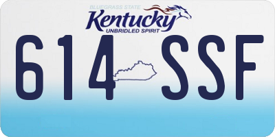 KY license plate 614SSF