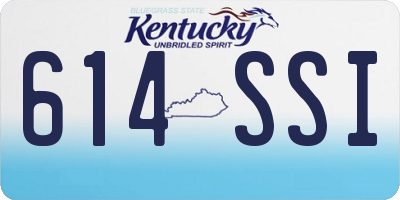 KY license plate 614SSI