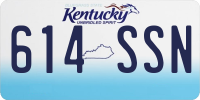 KY license plate 614SSN