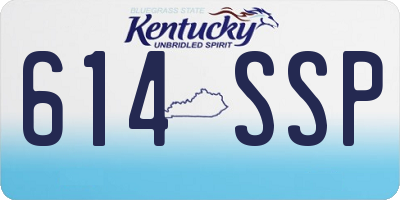 KY license plate 614SSP