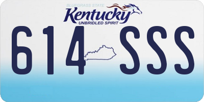 KY license plate 614SSS