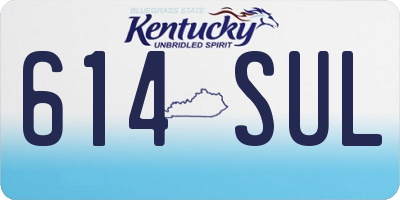 KY license plate 614SUL