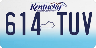 KY license plate 614TUV