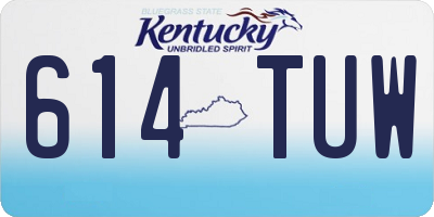 KY license plate 614TUW