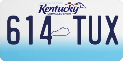KY license plate 614TUX