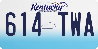 KY license plate 614TWA