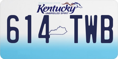 KY license plate 614TWB