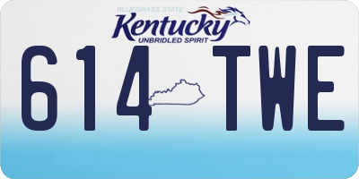 KY license plate 614TWE
