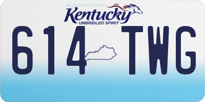 KY license plate 614TWG