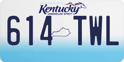 KY license plate 614TWL