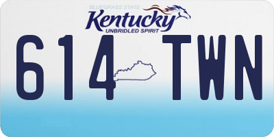 KY license plate 614TWN