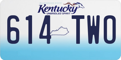 KY license plate 614TWO