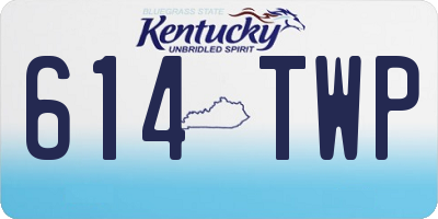 KY license plate 614TWP
