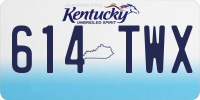KY license plate 614TWX