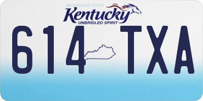 KY license plate 614TXA