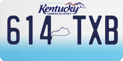 KY license plate 614TXB