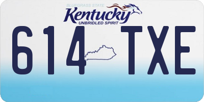 KY license plate 614TXE